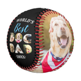 Pelota De Béisbol El mejor perro del mundo Collage de fotos blanco n