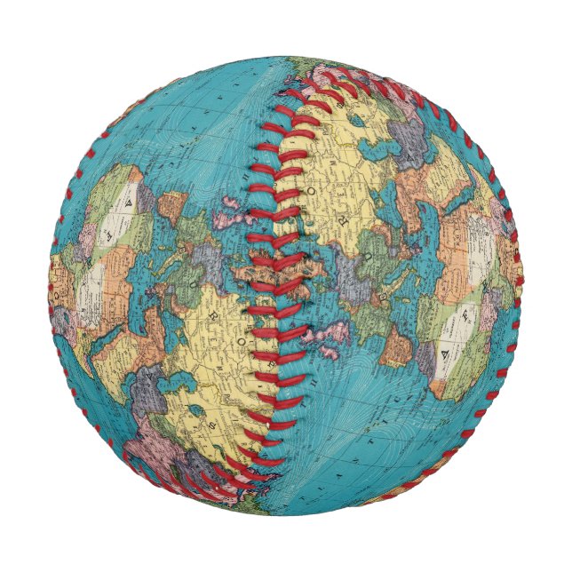 Pelota De Béisbol El mundo, la proyección de Mercator (Angular)