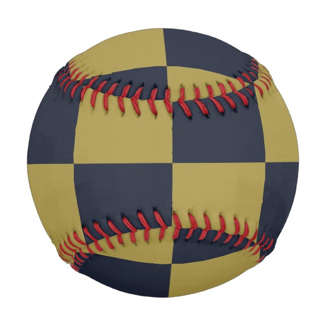 Pelota De Béisbol Elegante patrón de oro y azul marino (Anverso)