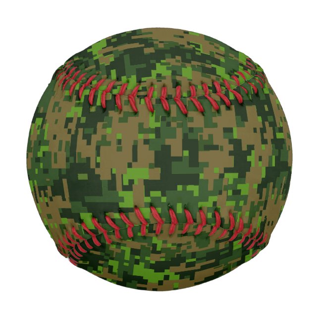 Pelota De Béisbol Énfasis de camuflaje verde digital estilo Woodland (Anverso)