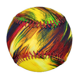 Pelota De Béisbol Enfurecido manchado de rojo a amarillo, un poco ve