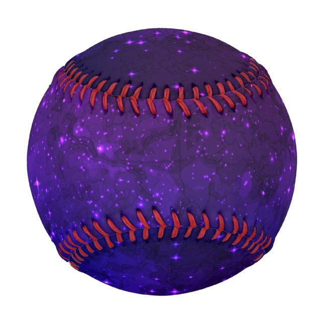 Pelota De Béisbol Entre las estrellas de la galaxia azul y púrpura (Reverso)