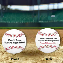Entrenador de béisbol agradecimiento apreciación