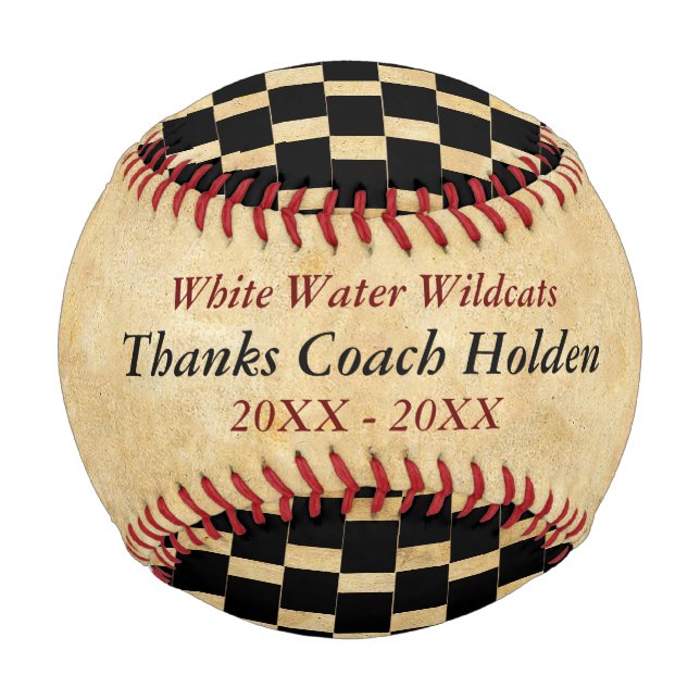 Pelota De Béisbol Entrenador de Béisbol Rojo Personalizado Gracias (Anverso)