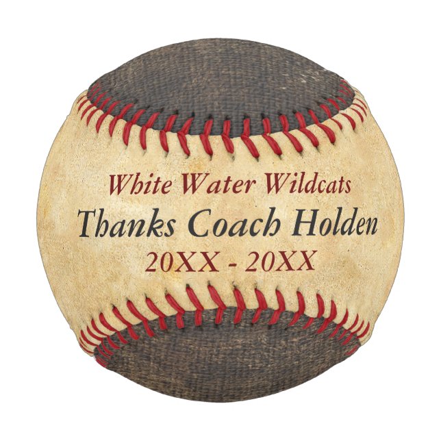 Pelota De Béisbol entrenador de béisbol rojo personalizado gracias (Anverso)