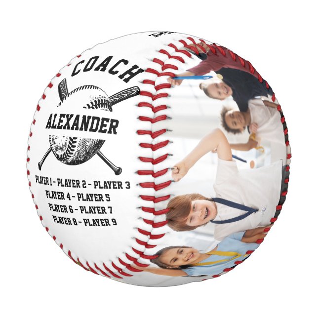Pelota De Béisbol Entrenador personalizado con 2 foto y nombre de eq (Angular)