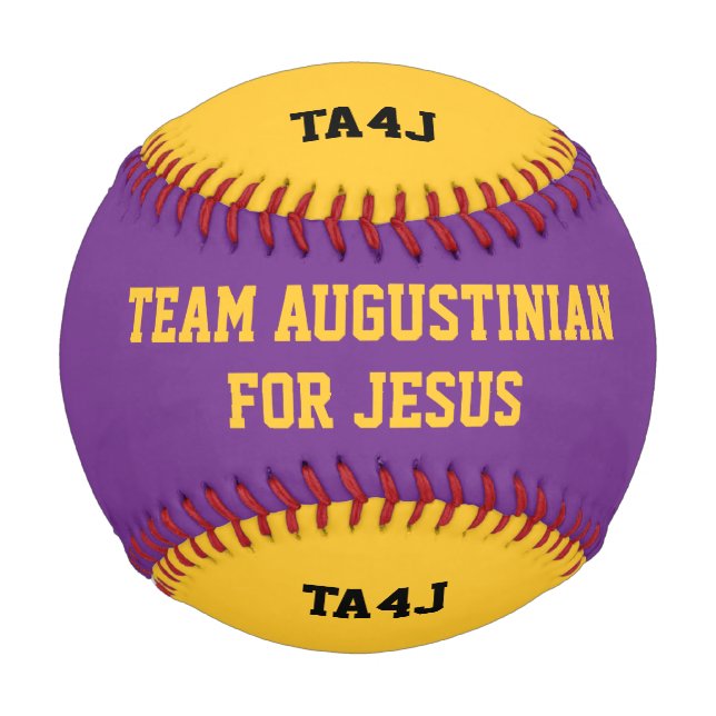 Pelota De Béisbol Equipo Púrpura Personalizado JESUS Monograma Béisb (Anverso)