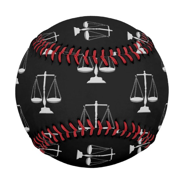Pelota De Béisbol Escalas de Justicia Juez Paralegal (Anverso)