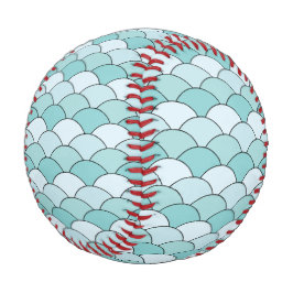 Pelota De Béisbol Escamas de dragón, abanicos, olas, Seigaiha, Azul