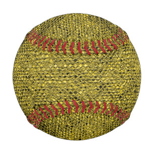 Pelota De Béisbol Escamas de reptiles de oro falsas de piel de serpi