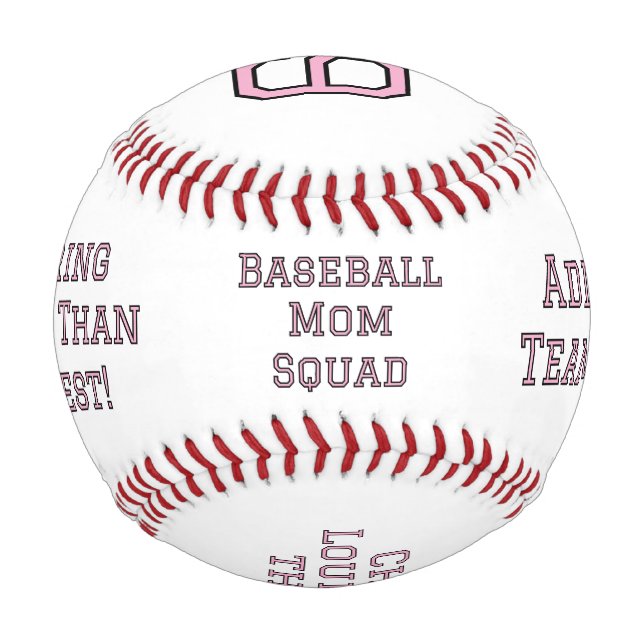 Pelota De Béisbol Escuadrón de mamás de béisbol personalizado, béisb (Anverso)