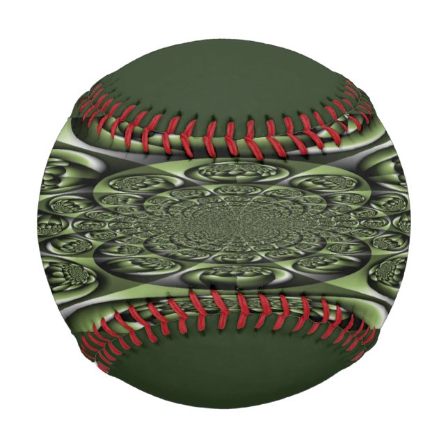 Pelota De Béisbol Esferas Mini Forest Blancas Verdes (Anverso)