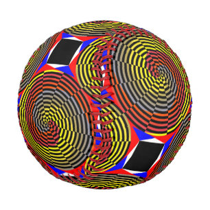 Pelota De Béisbol Espiral azul amarillo rojo de Kenneth Yoncich