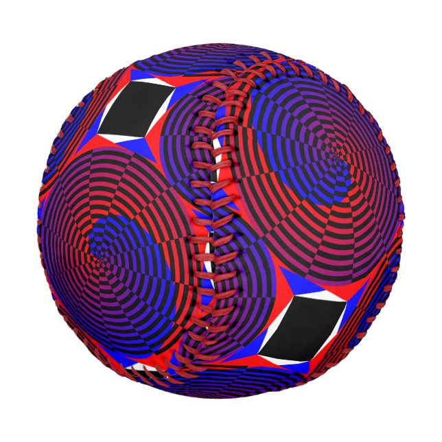 Pelota De Béisbol Espiral roja y azul de Kenneth Yoncich (Angular)