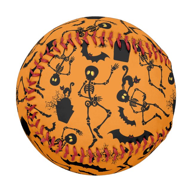 Pelota De Béisbol Esqueletos de Halloween Danza macabra (Anverso izquierdo)