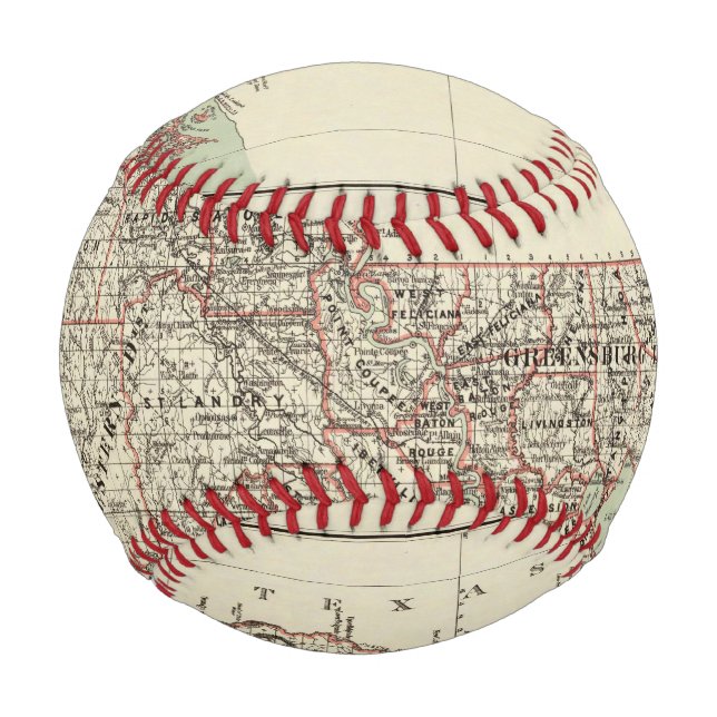 Pelota De Béisbol Estado de Luisiana (Anverso)