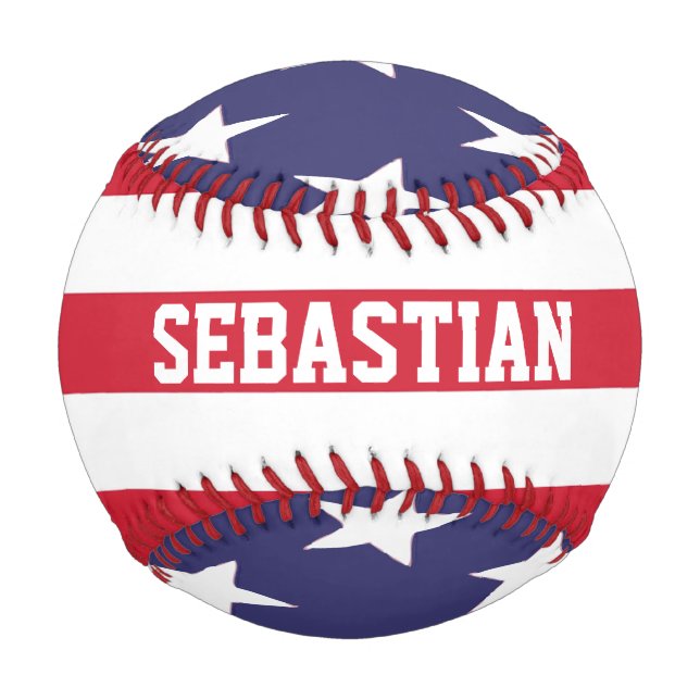 Pelota De Béisbol Estados Unidos Bandera estadounidense personalizad (Anverso)