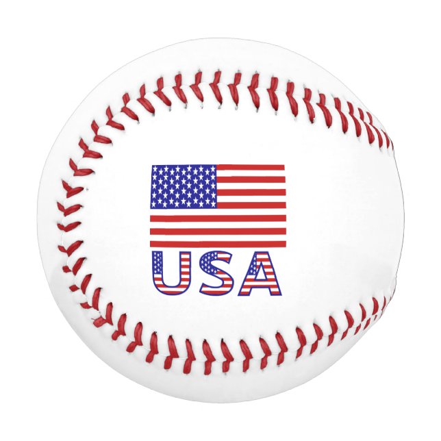 Pelota De Béisbol Estados Unidos y Estados Unidos Bandera de Estados (Anverso izquierdo)