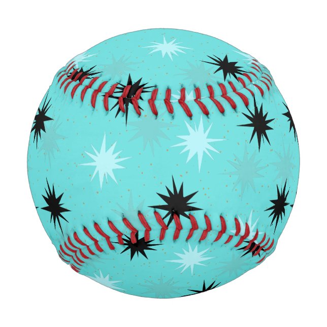 Pelota De Béisbol Estallido de la turquesa atómica en el béisbol (Reverso)