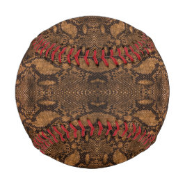 Pelota De Béisbol Estampado de piel de serpiente marrón