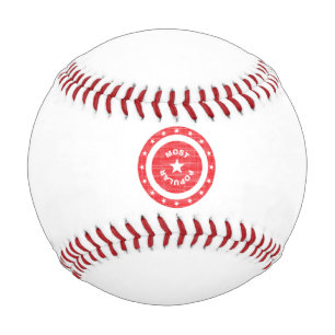 Pelota De Béisbol Estampado rojo de goma más popular