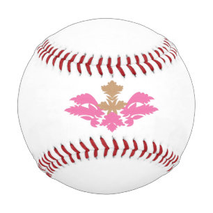 Pelota De Béisbol Estilo decorativo, rosa caliente, bronce antiguo
