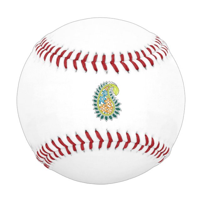 Pelota De Béisbol Estilo decorativo, verde azul oscuro, wattle (Anverso)
