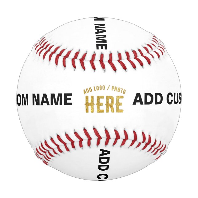 PELOTA DE BÉISBOL ESTILO MODERNO PERSONALIZABLE BLANCO VERIFICADO DE (Anverso)