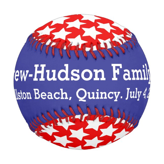 Pelota De Béisbol Estrella de Béisbol para Reunión Familiar (Reverso)