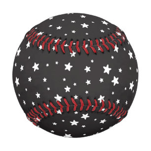 Pelota De Béisbol Estrellas blancas en el béisbol negro
