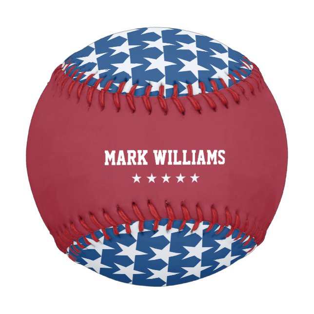 Pelota De Béisbol Estrellas de Estados Unidos personalizadas (Anverso)