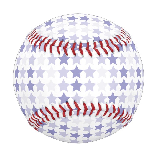 Pelota De Béisbol Estrellas de Ombre Azul Patriótico (Anverso)