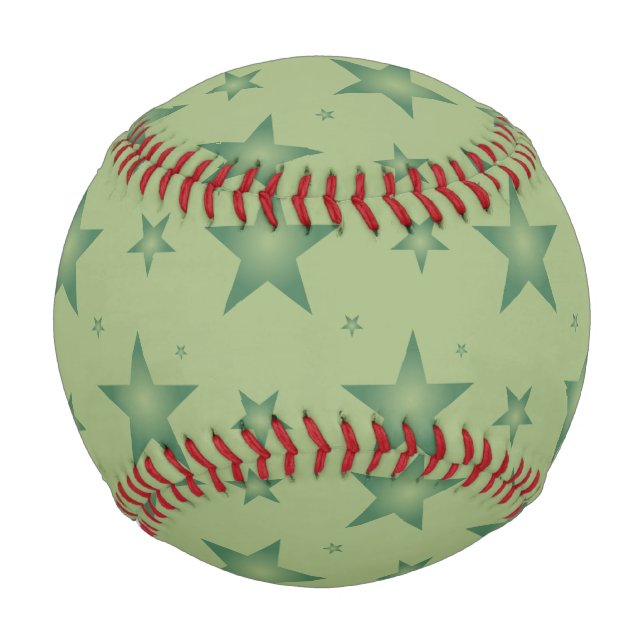 Pelota De Béisbol Estrellas olivares elegantes y elegantes en verde  (Anverso)