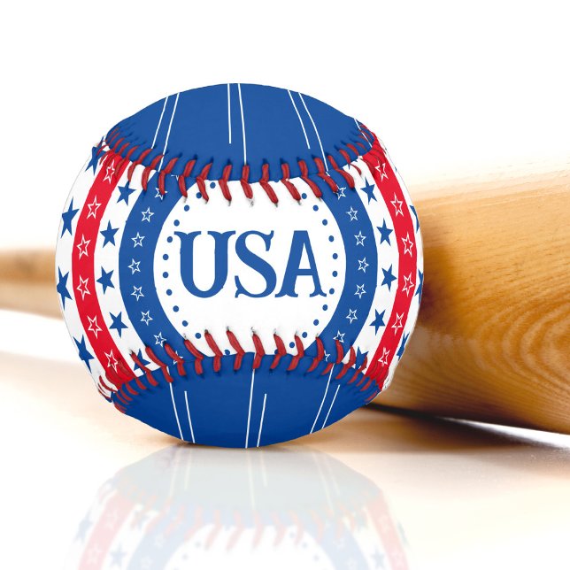 Pelota De Béisbol Estrellas Rojas, Blancas y Azules de Estados Unido (Subido por el creador)