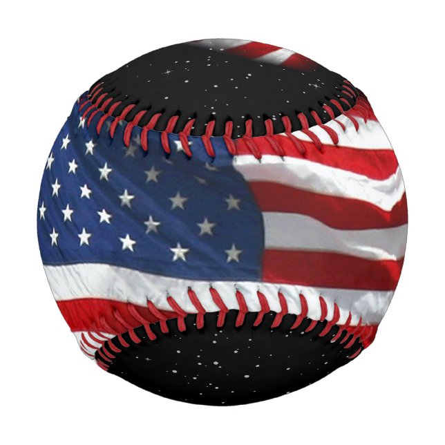 Pelota De Béisbol Estrellas y bandas Bandera Patriótica Estadouniden (Anverso)