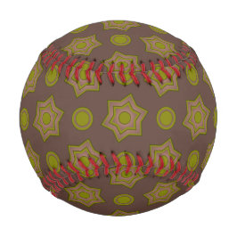 Pelota De Béisbol Estrellas y círculos en marrón y verde