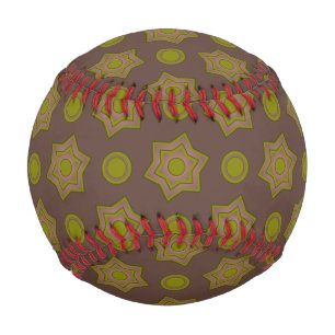 Pelota De Béisbol Estrellas y círculos en marrón y verde