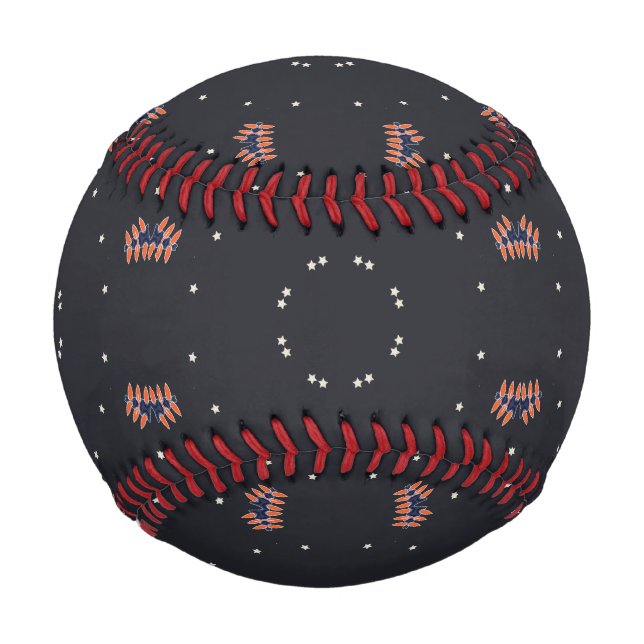 Pelota De Béisbol Estrellas Y Patrón Único De Nave Espacial (Reverso)