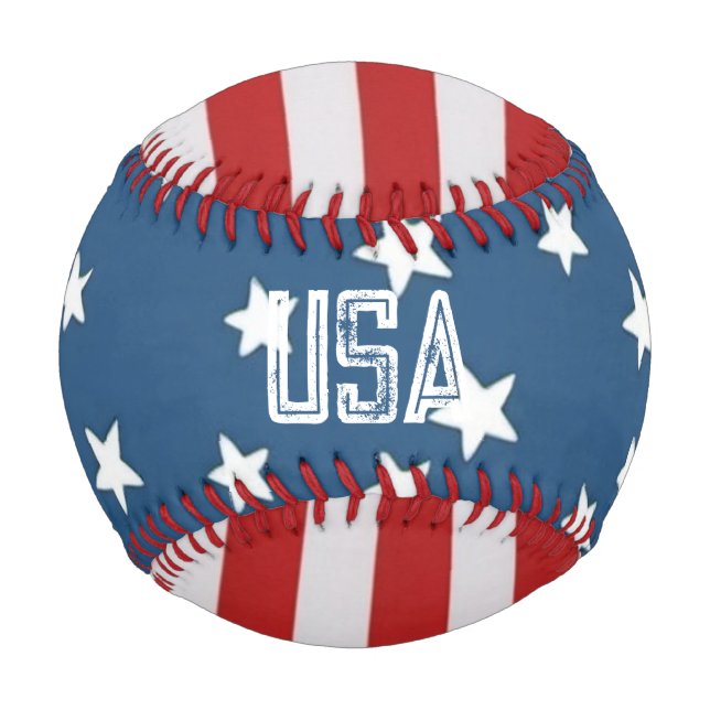 Pelota De Béisbol Estrellas y tiras de béisbol de Estados Unidos (Reverso)