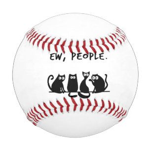 Pelota De Béisbol Ew People Funny Meowy Gatos Negros