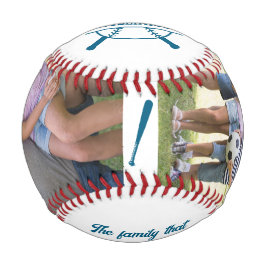 Pelota De Béisbol Familia que juega juntos con la foto personalizada