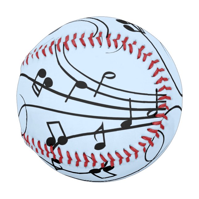 Pelota De Béisbol Fancy Music Notes Blue (Anverso derecho)