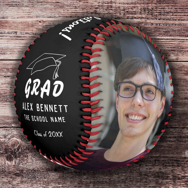 Pelota De Béisbol Felicitaciones Grad Black Graduation Cap 2 Photo (Subido por el creador)