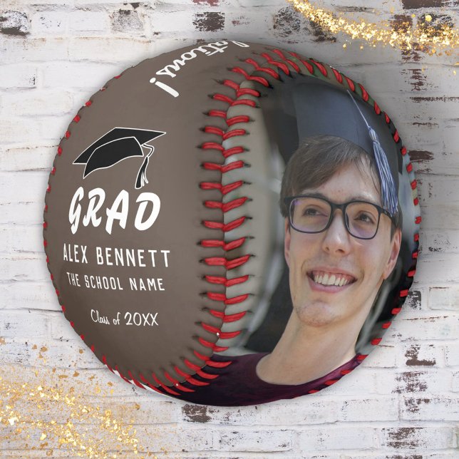 Pelota De Béisbol Felicitaciones Grad Brown Graduation Cap 2 Photo (Subido por el creador)