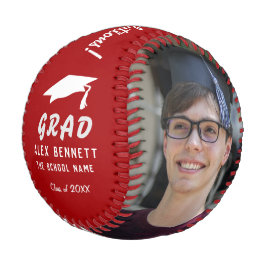 Pelota De Béisbol Felicitaciones Grad Red Graduation Cap 2 Foto