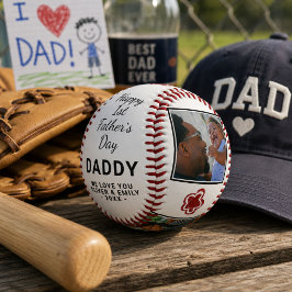 Pelota De Béisbol Feliz 1er Día del Padre Papá Recuerdo 3 Fotos