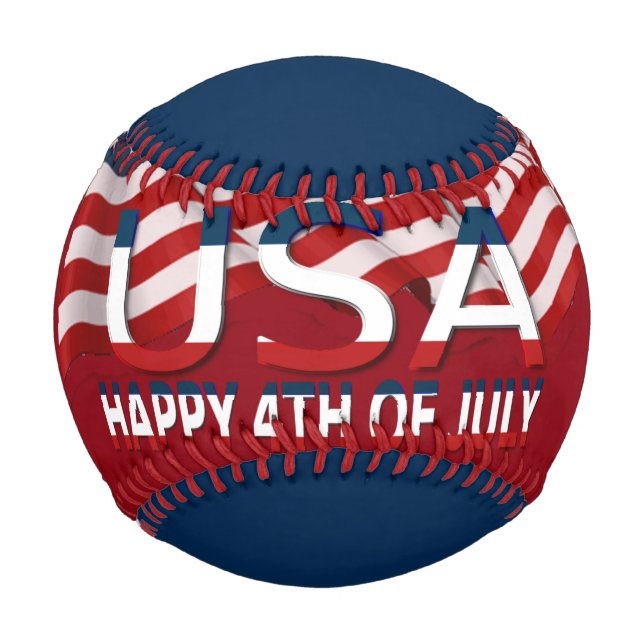 PELOTA DE BÉISBOL FELIZ 4 DE JULIO (Reverso)
