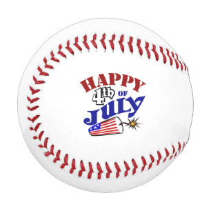 Pelota De Béisbol Feliz 4 de julio