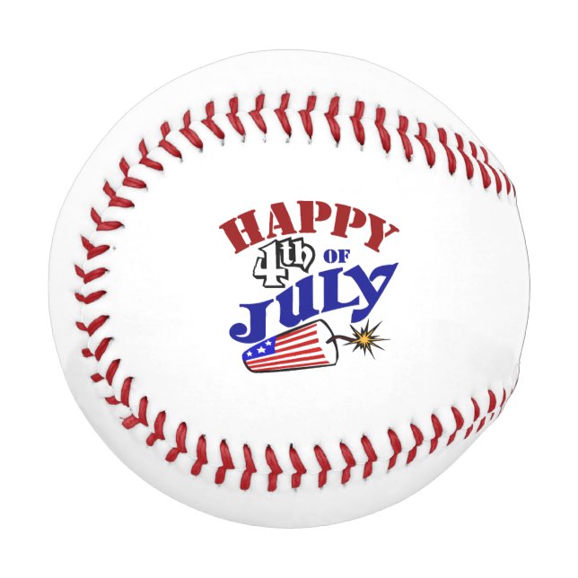 Pelota De Béisbol Feliz 4 de julio (Anverso izquierdo)