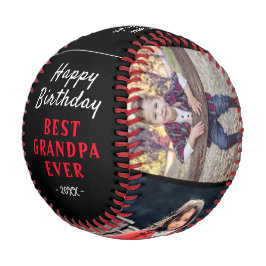 Pelota De Béisbol Feliz Cumpleaños Abuelo Base de Collage de 3 Fotos
